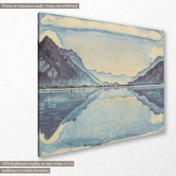 Canvas print Thun with symmetric mirroring, Hodler F. 2