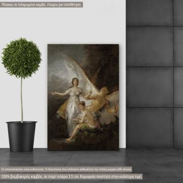 Canvas print Truth rescued by Time witnessed by History, Goya F.