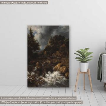 Canvas print Waterfall, Ruisdael J. I.