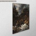 Canvas print Waterfall, Ruisdael J. I., side