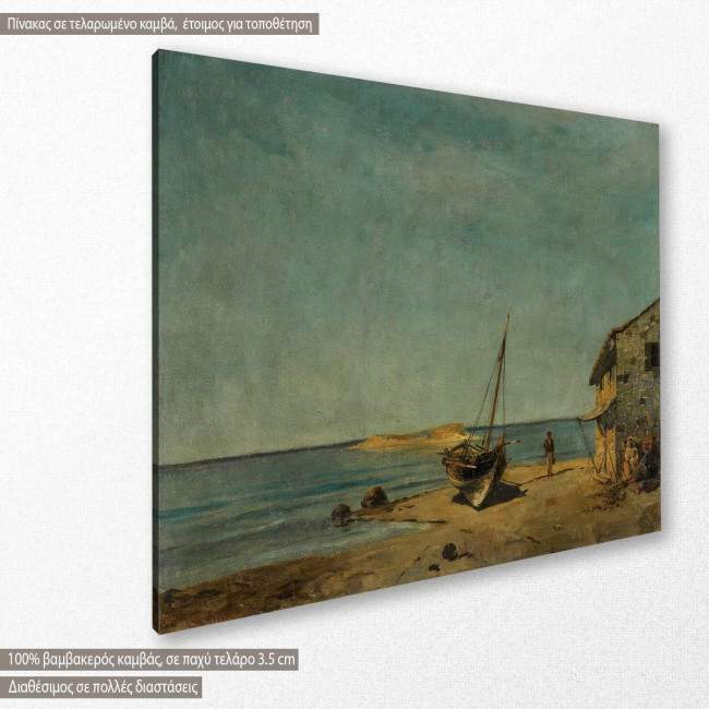 Canvas print The fisherman's house on the beach, Volanakis, side