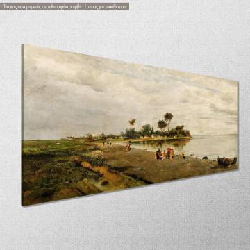Canvas print Figures on the beach Volanakis Framed canvas View 1 2