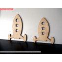 Wooden Rocket decorative figure