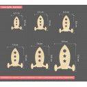 Wooden Rocket decorative figure
