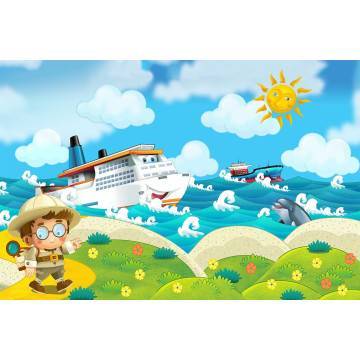 Ταπετσαρία τοίχου Little boat explorer 2