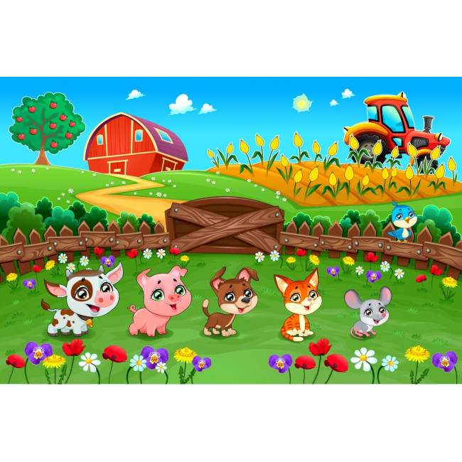 Wallpaper Cute farm animals