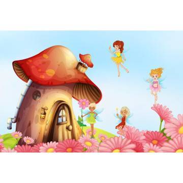 Ταπετσαρία τοίχου House with fairies 2