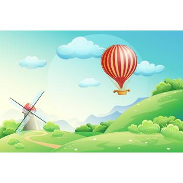 Wallpaper Air balloon at countryside 2