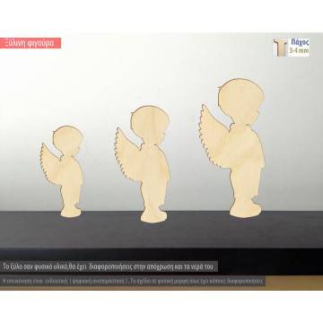 Wooden Angel boy  decorative figure
