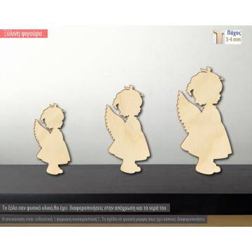 Wooden Angel girl  decorative figure