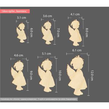 Wooden Angel girl  decorative figure 2