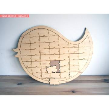 Ξύλινο ευχολόγιο Πουλάκια puzzle 2