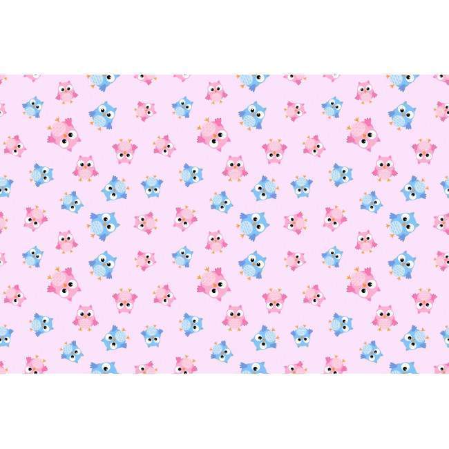 Cute owls (pink), ταπετσαρία τοίχου με μοτίβo