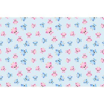 Ταπετσαρία τοίχου Cute owls (blue), μοτίβο 2