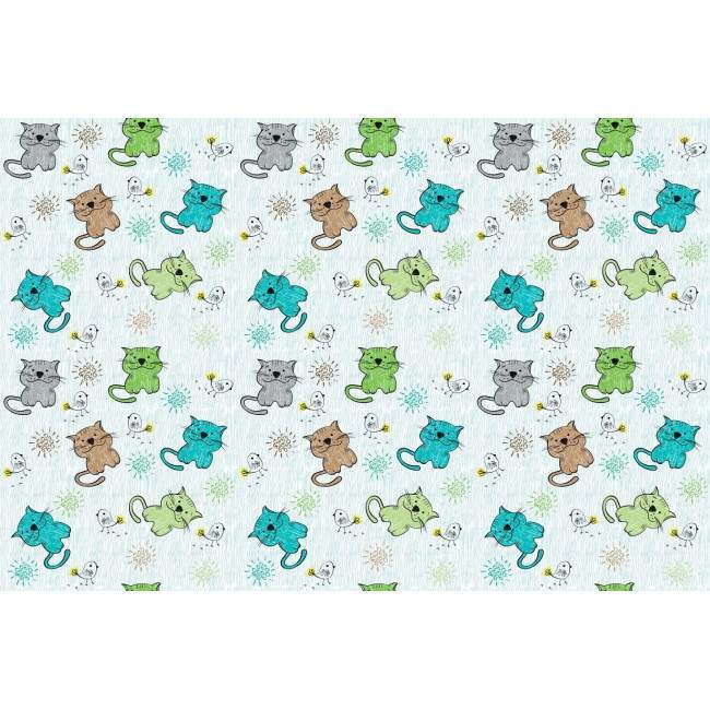 Wallpaper Hand drawn cats (boy), pattern