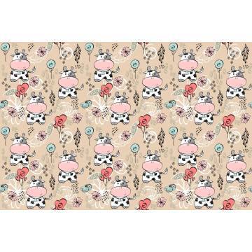 Wallpaper Hand drawed  cows, pattern 2