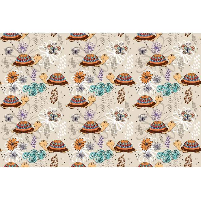 Hand drawed turtles, ταπετσαρία τοίχου με μοτίβo