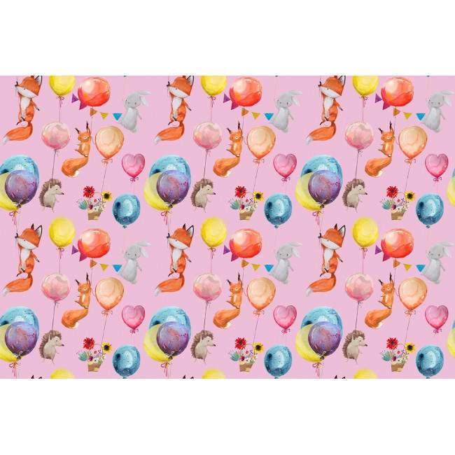 Wallpaper Animals with balloons (girl), pattern
