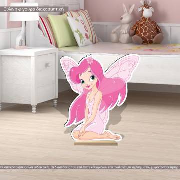 Fairy sitting wooden figure printed 2