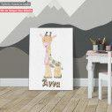 Kids canvas print Animals painted, Giraffe 