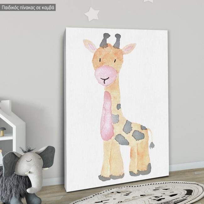 Kids canvas print Animals painted, Giraffe 