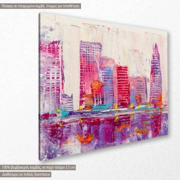 Canvas print Abstract painting of urban skyscrapers Framed canvas View 1 2