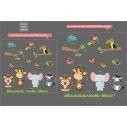 Kids wall stickers Safari, with animalsjungle, large set