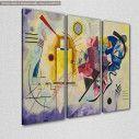 Yellow red blue, W. Kandinsky, τρίπτυχος πίνακας σε καμβά, κοντινό