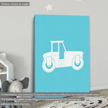 Kids canvas print Construction site compactor 2
