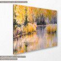 Canvas print Lake at forest, Forest lake in autumn colors, side
