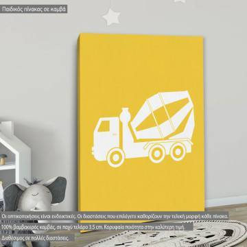 Construction site cement mixer Kids canvas print  2