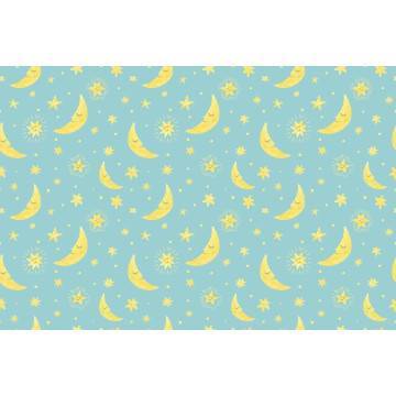 Wallpaper Moon and stars, pattern 2