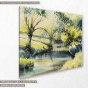Canvas print River and trees, Rural landscape with river and trees, side