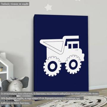 Kids canvas print Construction site Truck 2