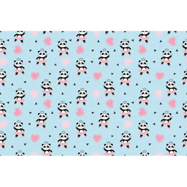 Cute panda ballerinas, ταπετσαρία τοίχου με μοτίβo