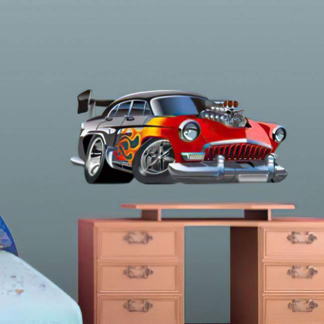 Αυτοκόλλητο τοίχου Αγωνιστικό αυτοκίνητο cartoon 