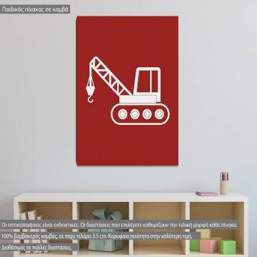Kids canvas print Construction site crane 