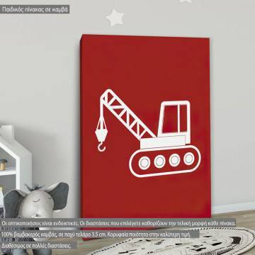 Kids canvas print Construction site crane  2