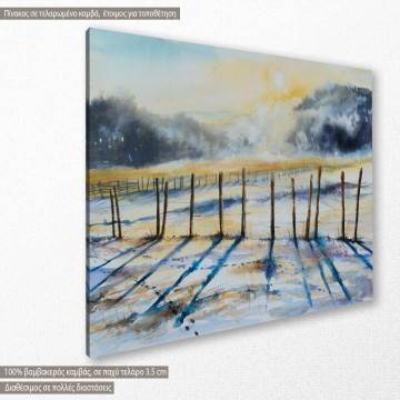 Canvas print Snowy landscape, Cold winter day 2