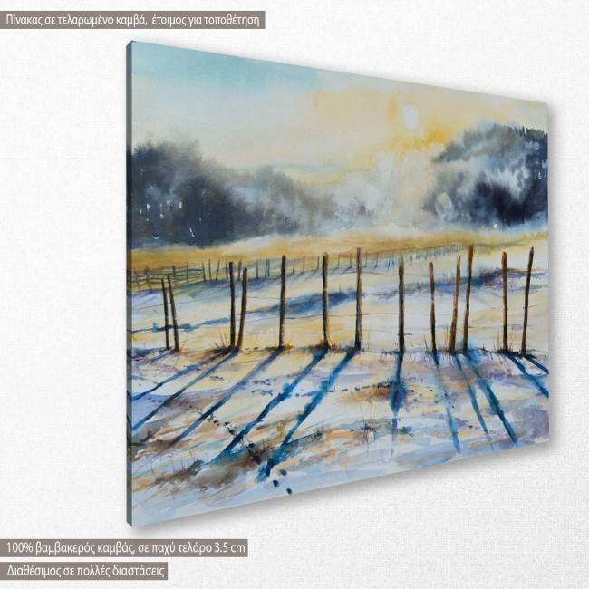 Canvas print Snowy landscape, Cold winter day, side
