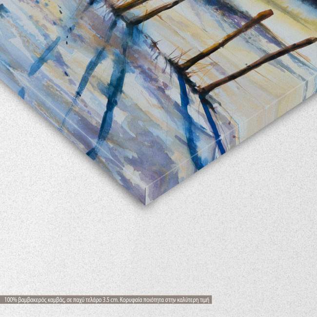 Canvas print Snowy landscape, Cold winter day, detail