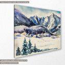 Canvas print Village covered with snow, side