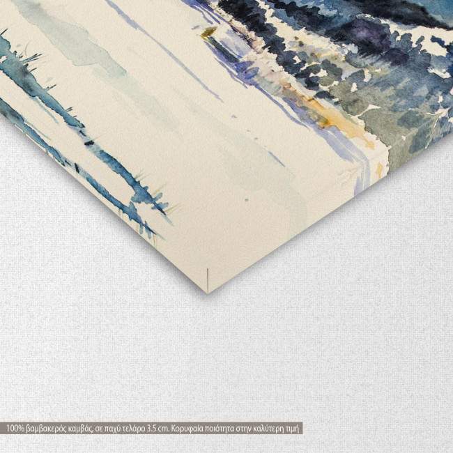 Canvas print Village covered with snow, detail