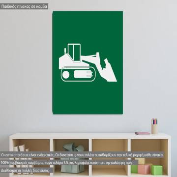Kids canvas print Construction site buldozer 