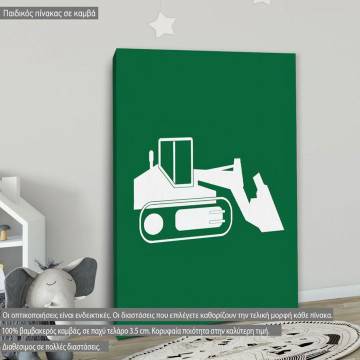 Kids canvas print Construction site buldozer  2