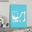 Kids canvas print Construction site excavator 