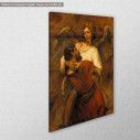 Canvas print Jakobs fight with an angel, Rembrandt, side