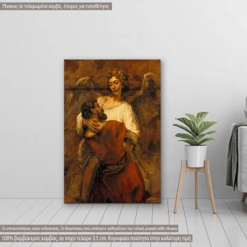 Πίνακας ζωγραφικής Jakobs fight with an angel, Rembrandt, αντίγραφο σε καμβά