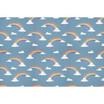 Ταπετσαρία τοίχου Rainbows and clouds (blue), μοτίβο 2