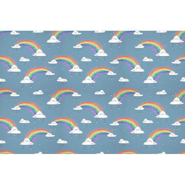 Wallpaper Rainbows and clouds (blue), pattern